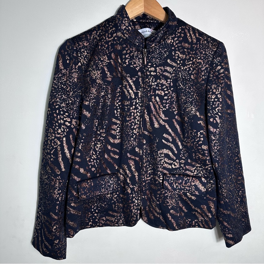 Y2K Alfred Dunner Jacket with Metallic Animal Print